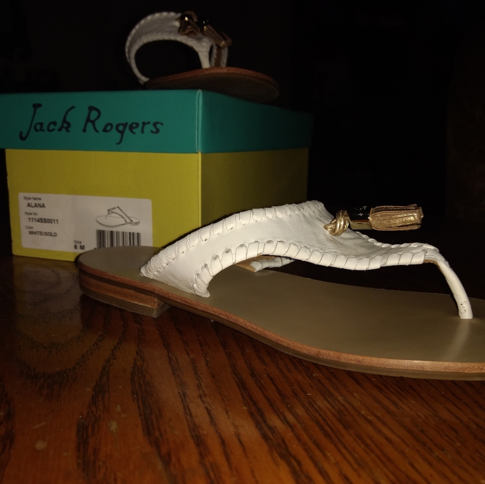 Jack Rogers Alana White/Gold - Picture 2 of 8